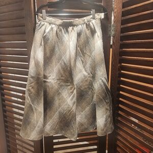 Vintage Summit Sportwear Plaid A-Line Skirt - Brown and Gray